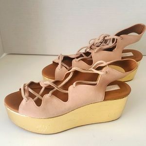 See by Chloe Blush Gold Platform Sandals